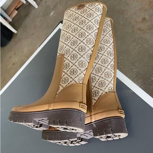 Tory Burch Women's T Monogram Foul Weather Tall Boots - Picture 5 of 9